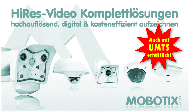 MOBOTIX High Resolution Kameraüberwachung / Videoüberwachung, Überwachungskamera UMTS